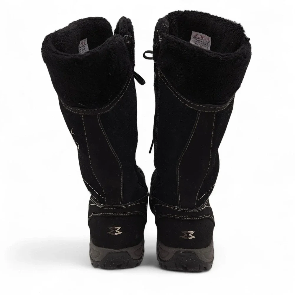 Garmont Women's 7 Black Gore-Tex Tall Winter Boots Faux Fur Lined Suede Zip Snow